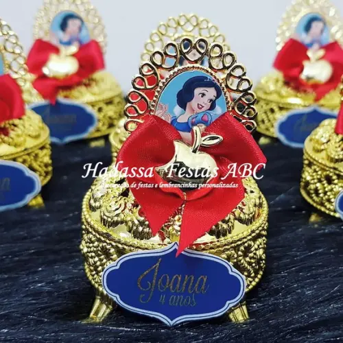 Porta Joia Luxo Branca de Neve com Tag
