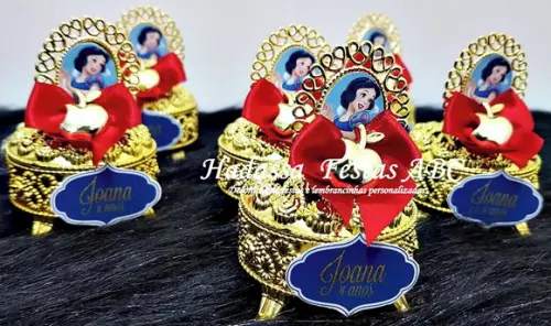 Porta Joia Luxo Branca de Neve com Tag