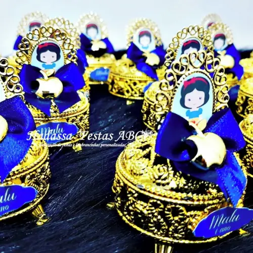 Porta Joia Luxo Branca de Neve Cute com Tag