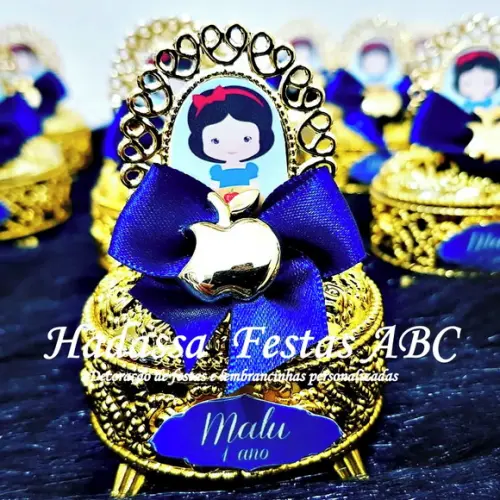 Porta Joia Luxo Branca de Neve Cute com Tag