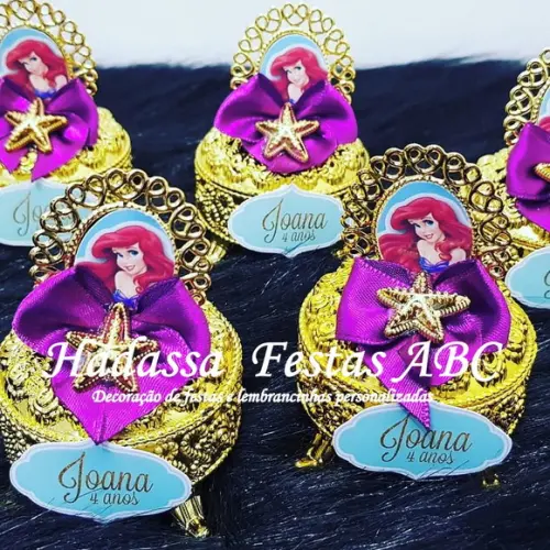 Porta Joia Luxo Princesa Ariel com Tag