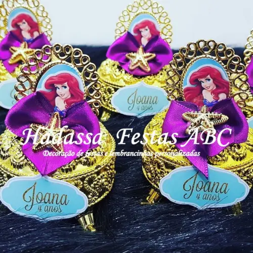 Porta Joia Luxo Princesa Ariel com Tag