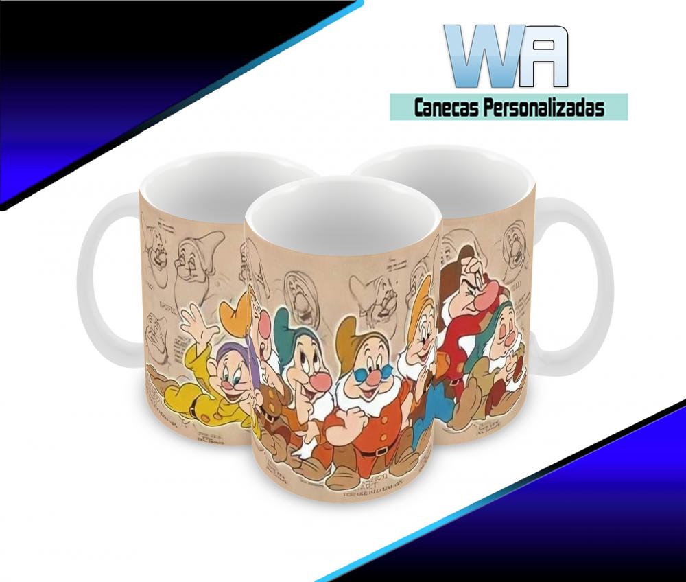 Caneca Polímero 7 anões Personalizada