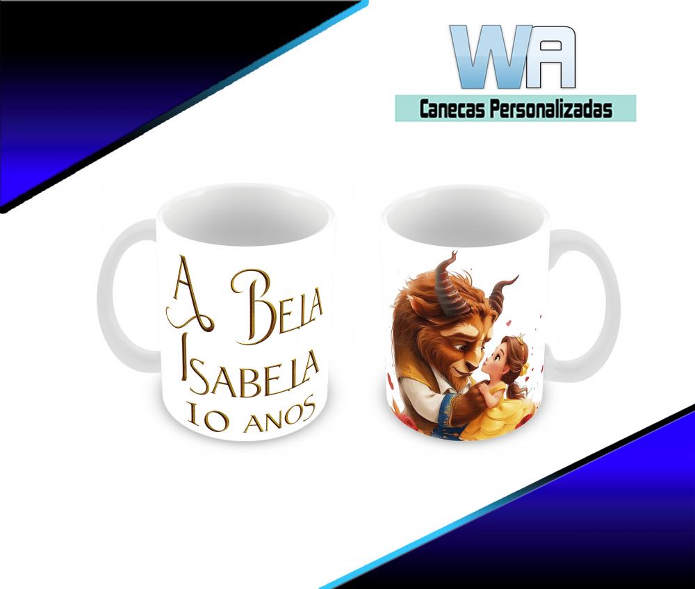 Caneca Polímero A bela e a Fera Personalizada
