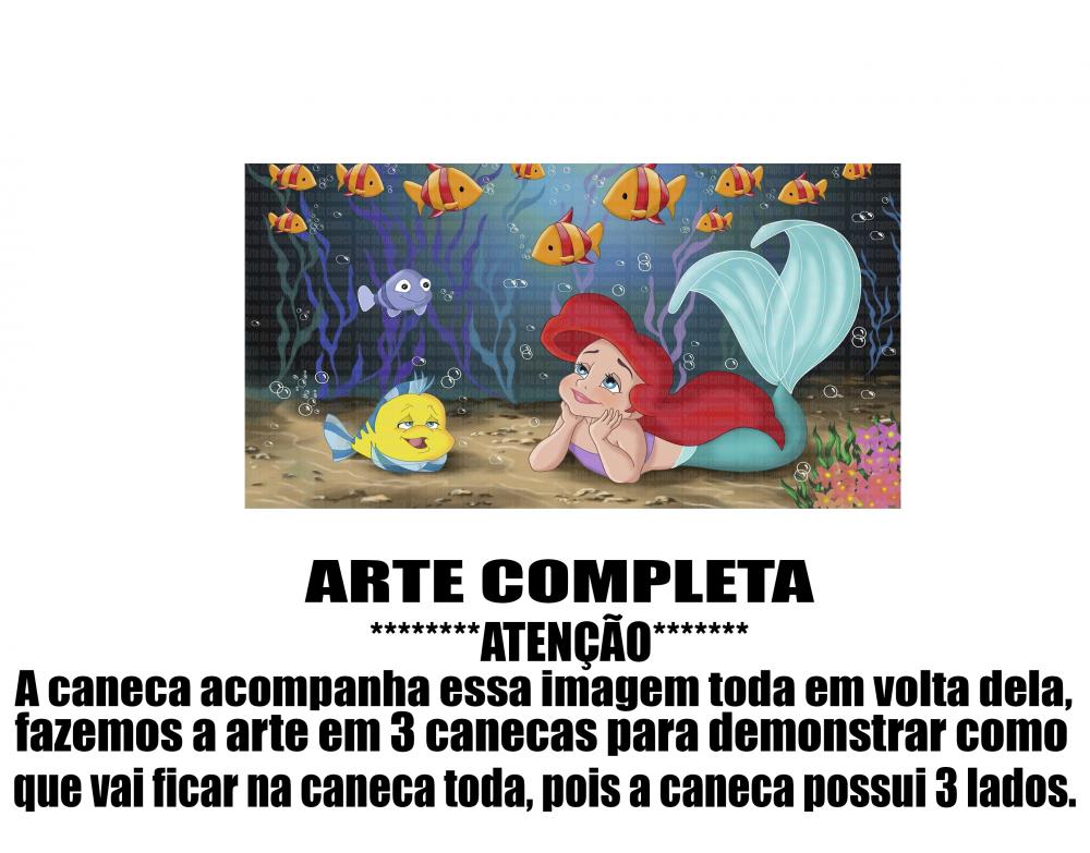 Caneca Polímero A pequena sereia Personalizada