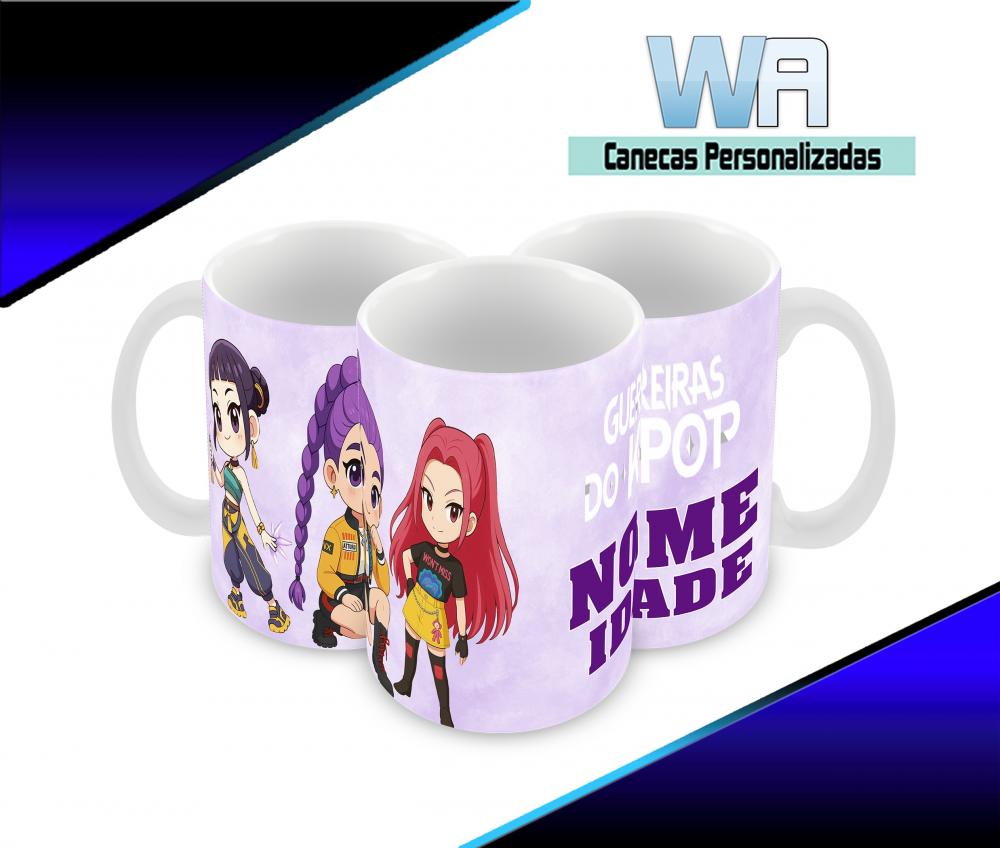 Caneca Polímero Guerreiras do K-Pop Personalizada