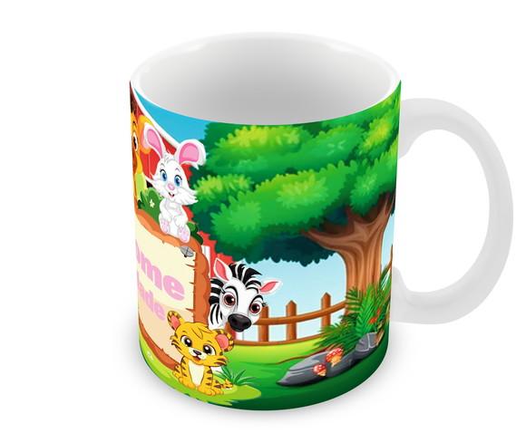 Caneca Polímero Animais Infantil Personalizada