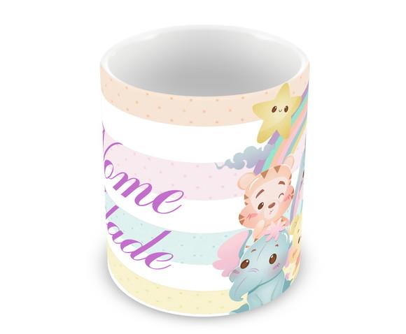 Caneca Polímero Animais Infantil Personalizada