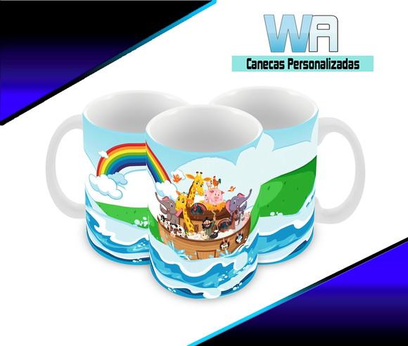 Caneca Polímero Arca de Noé Personalizada
