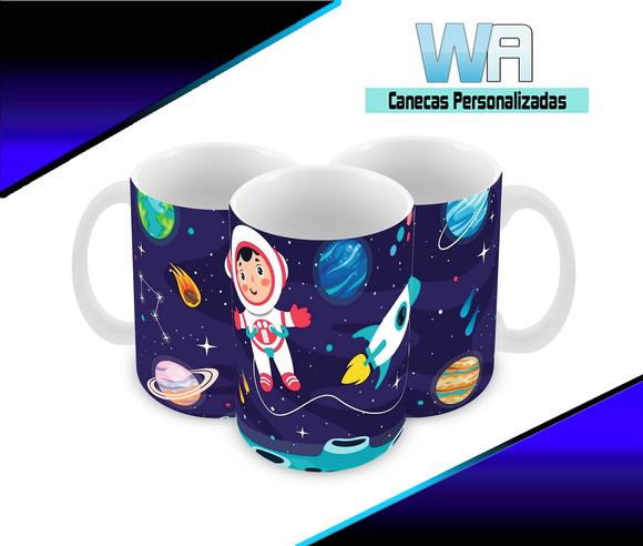 Caneca Polímero Astronauta Personalizada