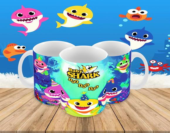 Caneca Polímero Baby Shark Personalizada