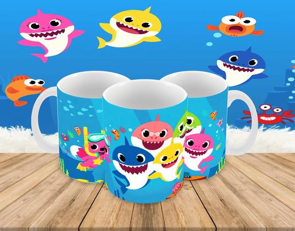 Caneca Polímero Baby Shark Personalizada