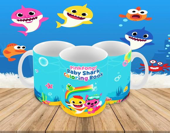 Caneca Polímero Baby Shark Personalizada