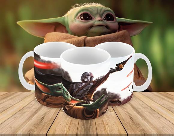 Caneca Polímero Baby Yoda Personalizada