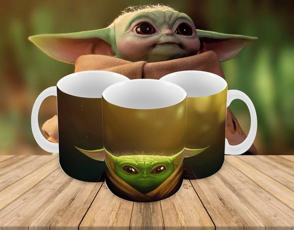 Caneca Polímero Baby Yoda Personalizada