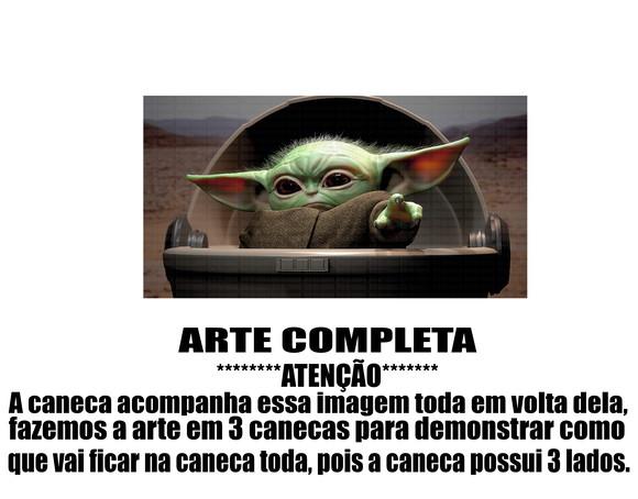 Caneca Polímero Baby Yoda Personalizada