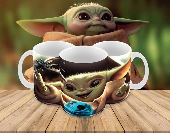 Caneca Polímero Baby Yoda Personalizada