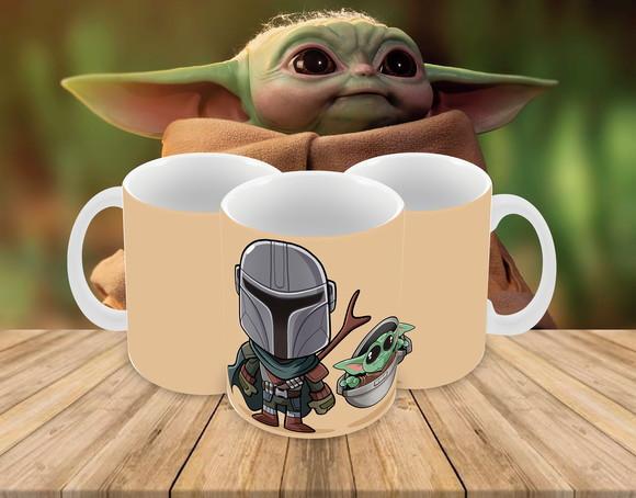 Caneca Polímero Baby Yoda Personalizada