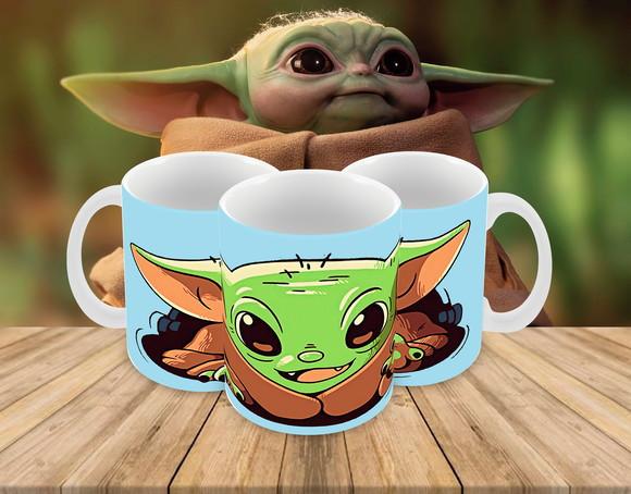 Caneca Polímero Baby Yoda Personalizada