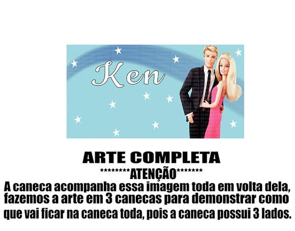 Caneca Polímero Barbie e Ken Personalizada