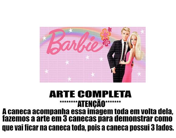 Caneca Polímero Barbie e Ken Personalizada