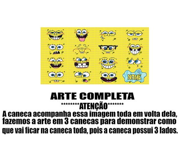 Caneca Polímero Bob Esponja com Nome Personalizada