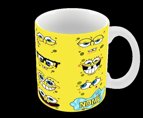 Caneca Polímero Bob Esponja com Nome Personalizada