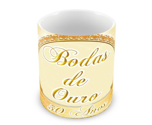 Caneca Polímero Bodas de Ouro Personalizada