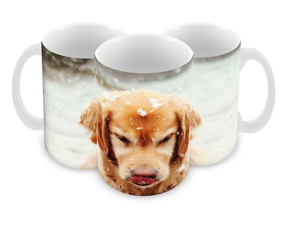 Caneca Polímero Cachorro Golden Retriever Personalizada