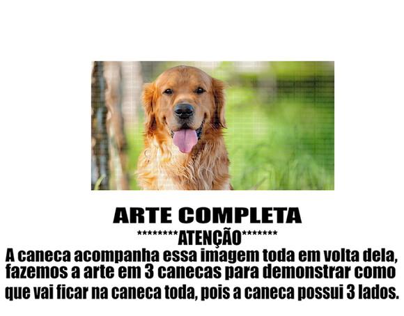 Caneca Polímero Cachorro Golden Retriever Personalizada
