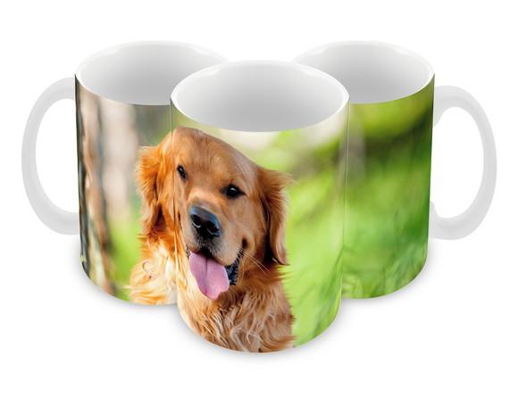 Caneca Polímero Cachorro Golden Retriever Personalizada