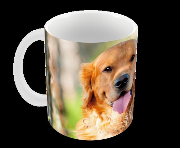 Caneca Polímero Cachorro Golden Retriever Personalizada
