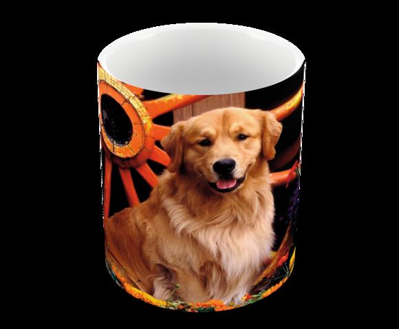 Caneca Polímero Cachorro Golden Retriever Personalizada