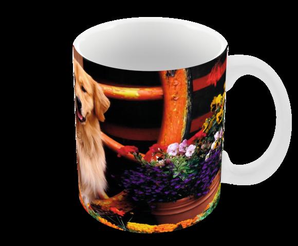 Caneca Polímero Cachorro Golden Retriever Personalizada