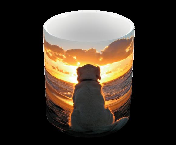 Caneca Polímero Cachorro Golden Retriever Personalizada