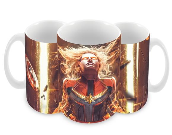 Caneca Polímero Capitã Marvel Personalizada