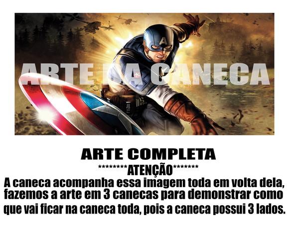 Caneca Polímero Capitão América Personalizada