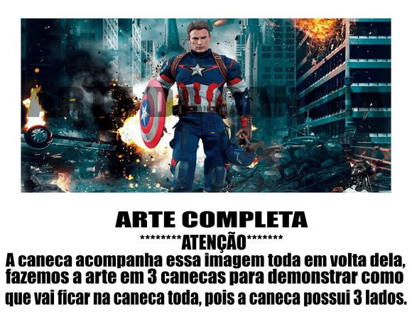 Caneca Polímero Capitão América Personalizada