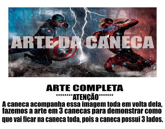 Caneca Polímero Capitão América Vs Homem de Ferro