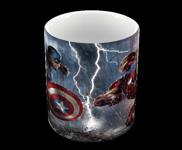 Caneca Polímero Capitão América Vs Homem de Ferro