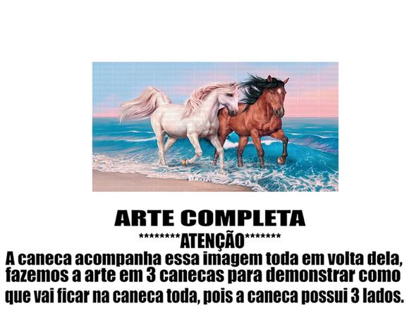 Caneca Polímero Cavalos Personalizada