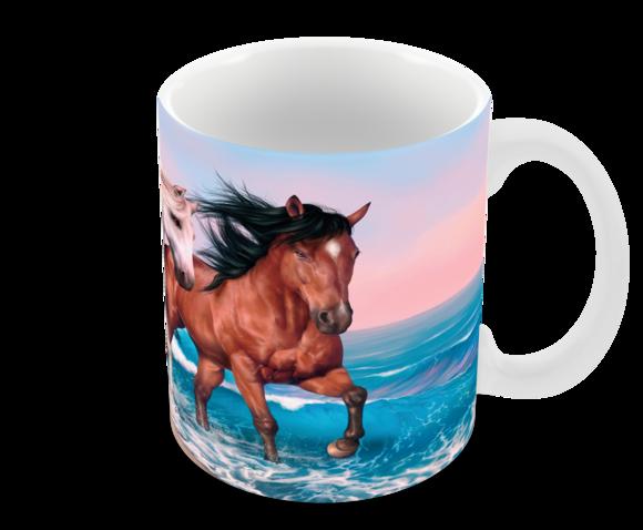 Caneca Polímero Cavalos Personalizada