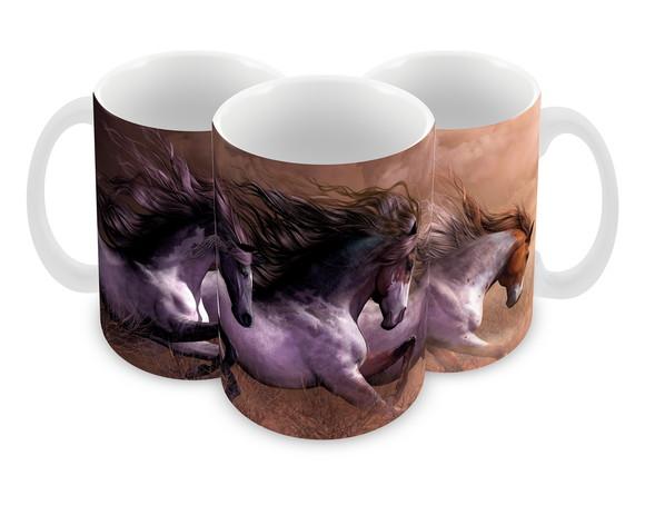 Caneca Polímero Cavalos Personalizada