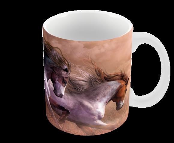 Caneca Polímero Cavalos Personalizada