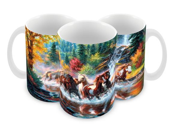 Caneca Polímero Cavalos Personalizada