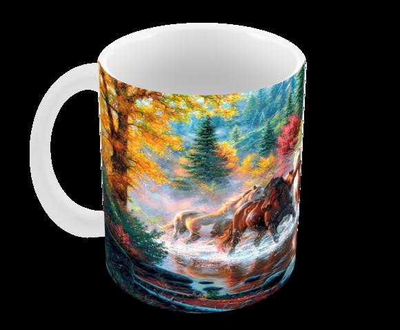 Caneca Polímero Cavalos Personalizada