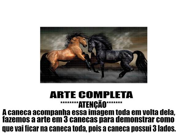 Caneca Polímero Cavalos Personalizada