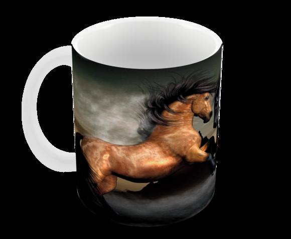 Caneca Polímero Cavalos Personalizada