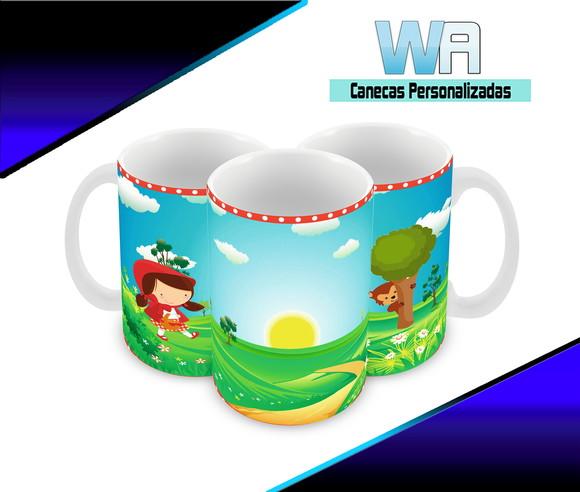 Caneca Polímero Chapeuzinho Vermelho Personalizada