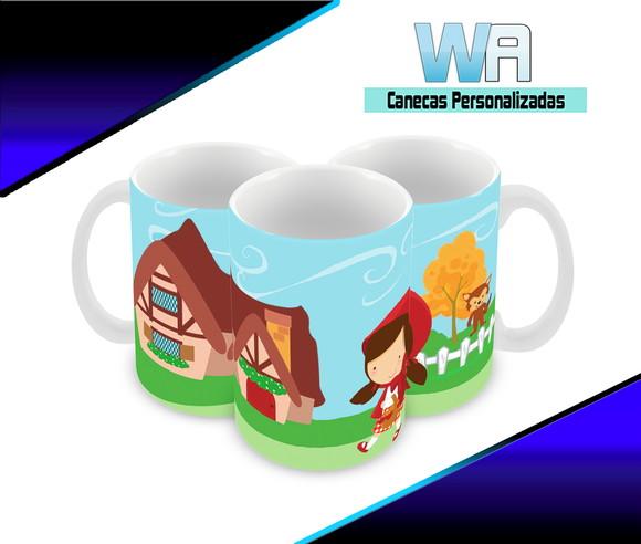 Caneca Polímero Chapeuzinho Vermelho Personalizada